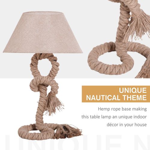Table Lamp Indispensable Nautical Twisted Rope E27 Base Bedside Light - Lamp from HOMCOM