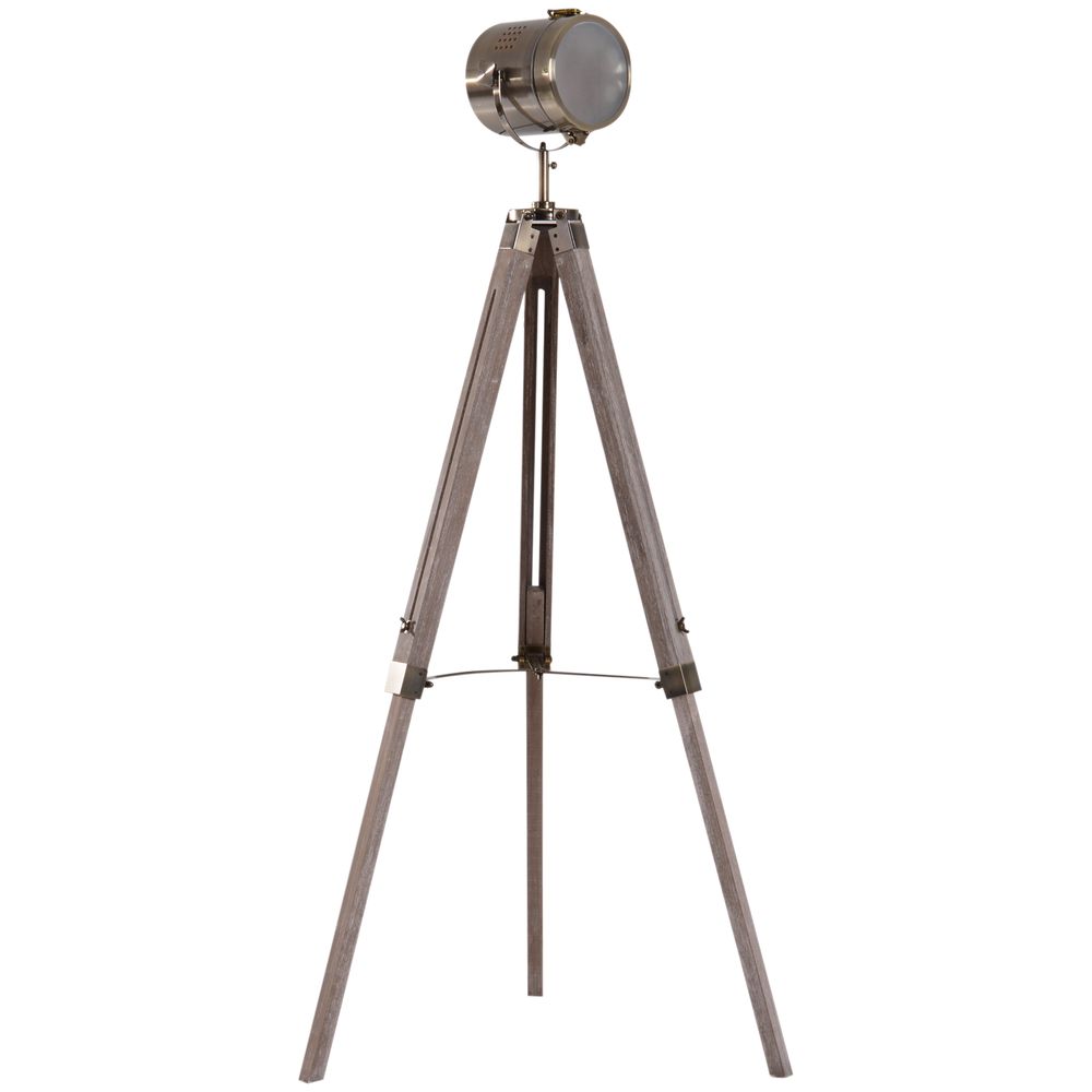 Tripod Floor Lamp, 65L,Wood/Bronze Colour - Lamp from HOMCOM