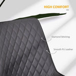 Set Of 2 Quilted PU Leather Dining Chairs w/ Metal Frame 4 Legs Grey by HOMCOM
