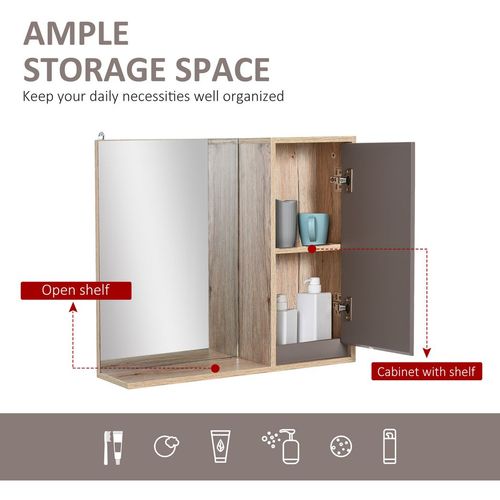 49x57cm Wall Mounting Bathroom Cabinet & Mirror Shelf Door Home Storage - Mirror from HOMCOM