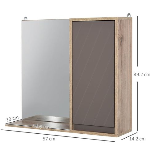 49x57cm Wall Mounting Bathroom Cabinet & Mirror Shelf Door Home Storage - Mirror from HOMCOM