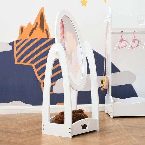 Free Standing Dressing Mirror Kids with Storage For 3- 8 Years Old - Mirror from HOMCOM