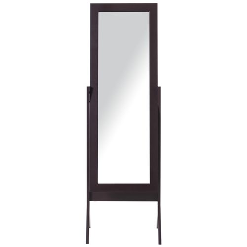 Freestanding Dressing Mirror 148x47cm Adjustable Angle Dark Brown Frame - Mirror from HOMCOM