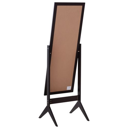 Freestanding Dressing Mirror 148x47cm Adjustable Angle Dark Brown Frame - Mirror from HOMCOM