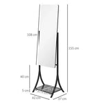 HOMCOM Freestanding Full Length Mirror Adjustable Full Body Mirror w/ Shelf by HOMCOM