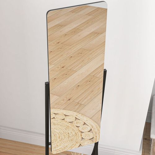 HOMCOM Freestanding Full Length Mirror Adjustable Full Body Mirror w/ Shelf - Mirror from HOMCOM