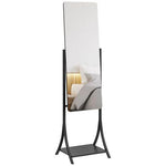 HOMCOM Freestanding Full Length Mirror Adjustable Full Body Mirror w/ Shelf by HOMCOM