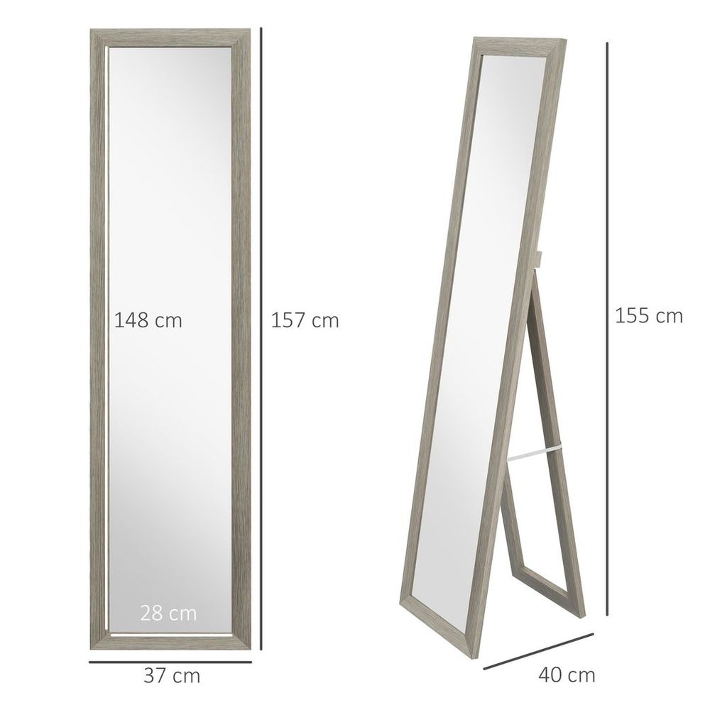 HOMCOM Full Length Mirror, Farmhouse Wall Mirror, Hanging & Freestanding - Mirror from HOMCOM
