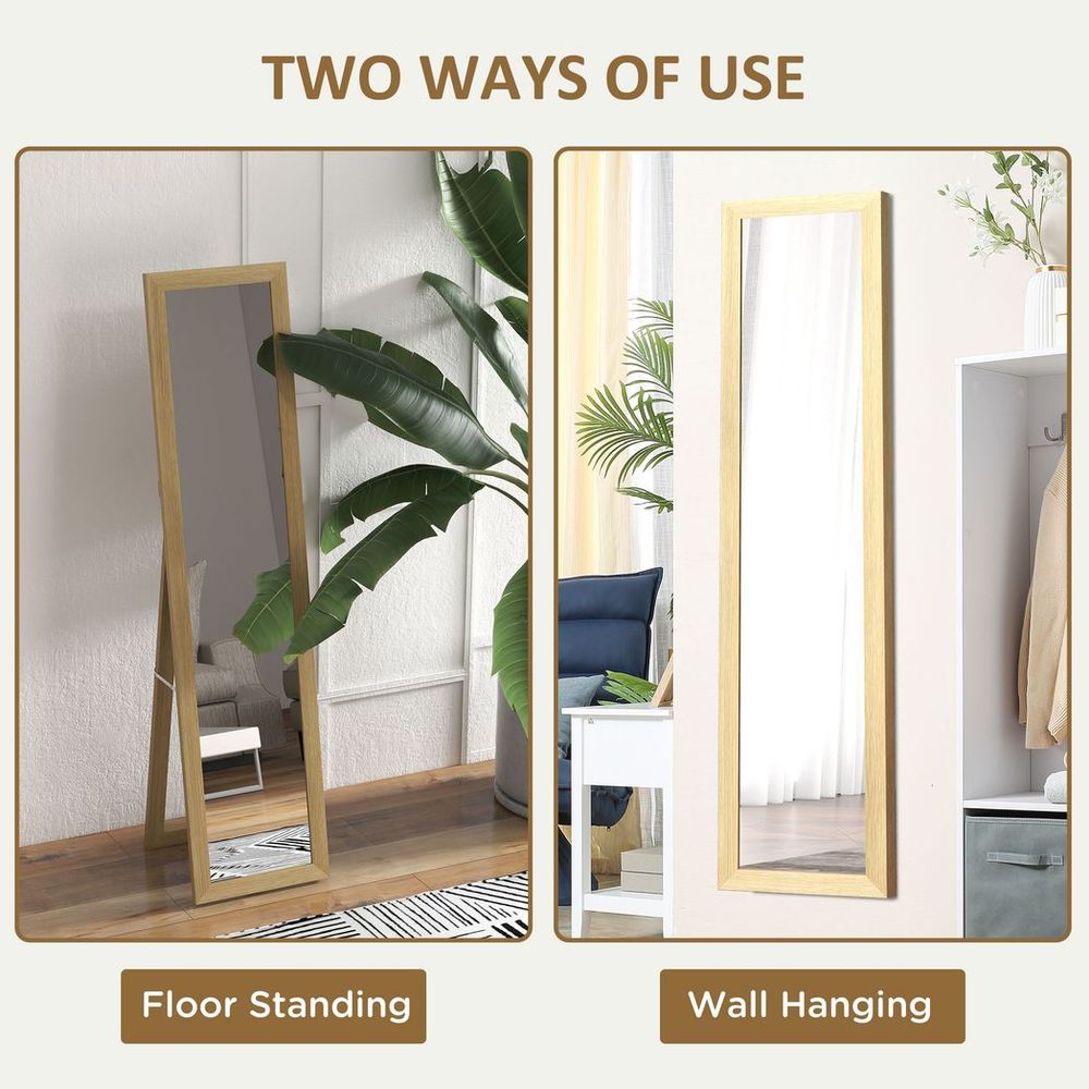 HOMCOM Full Length Mirror, Farmhouse Wall Mirror, Hanging & Freestanding - Mirror from HOMCOM