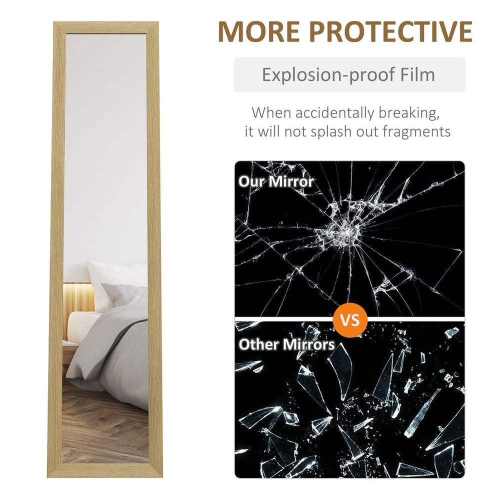 HOMCOM Full Length Mirror, Farmhouse Wall Mirror, Hanging & Freestanding - Mirror from HOMCOM