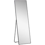 HOMCOM Full Length Mirror Floor Standing Wall-Mounted, Dressing Mirror Black - Mirror from HOMCOM