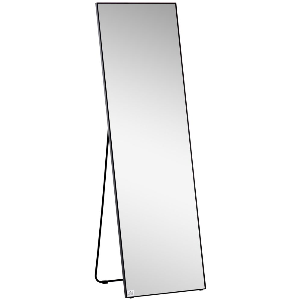 HOMCOM Full Length Mirror Floor Standing Wall-Mounted, Dressing Mirror Black - Mirror from HOMCOM