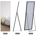 HOMCOM Full Length Mirror Floor Standing Wall-Mounted, Dressing Mirror Black - Mirror from HOMCOM