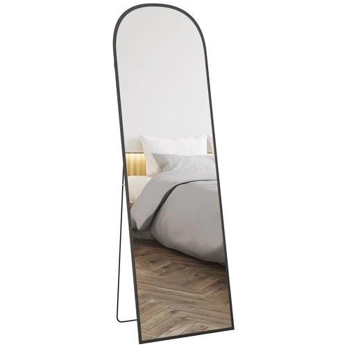 HOMCOM Full Length Mirror with Aluminium Alloy Frame Hanging or Leaning Black by HOMCOM