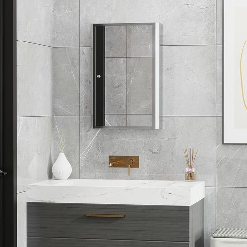 HOMCOM Mirror Cabinet Shelves Bathroom Storage  Stainless Steel Wall Cabinet - Mirror from HOMCOM