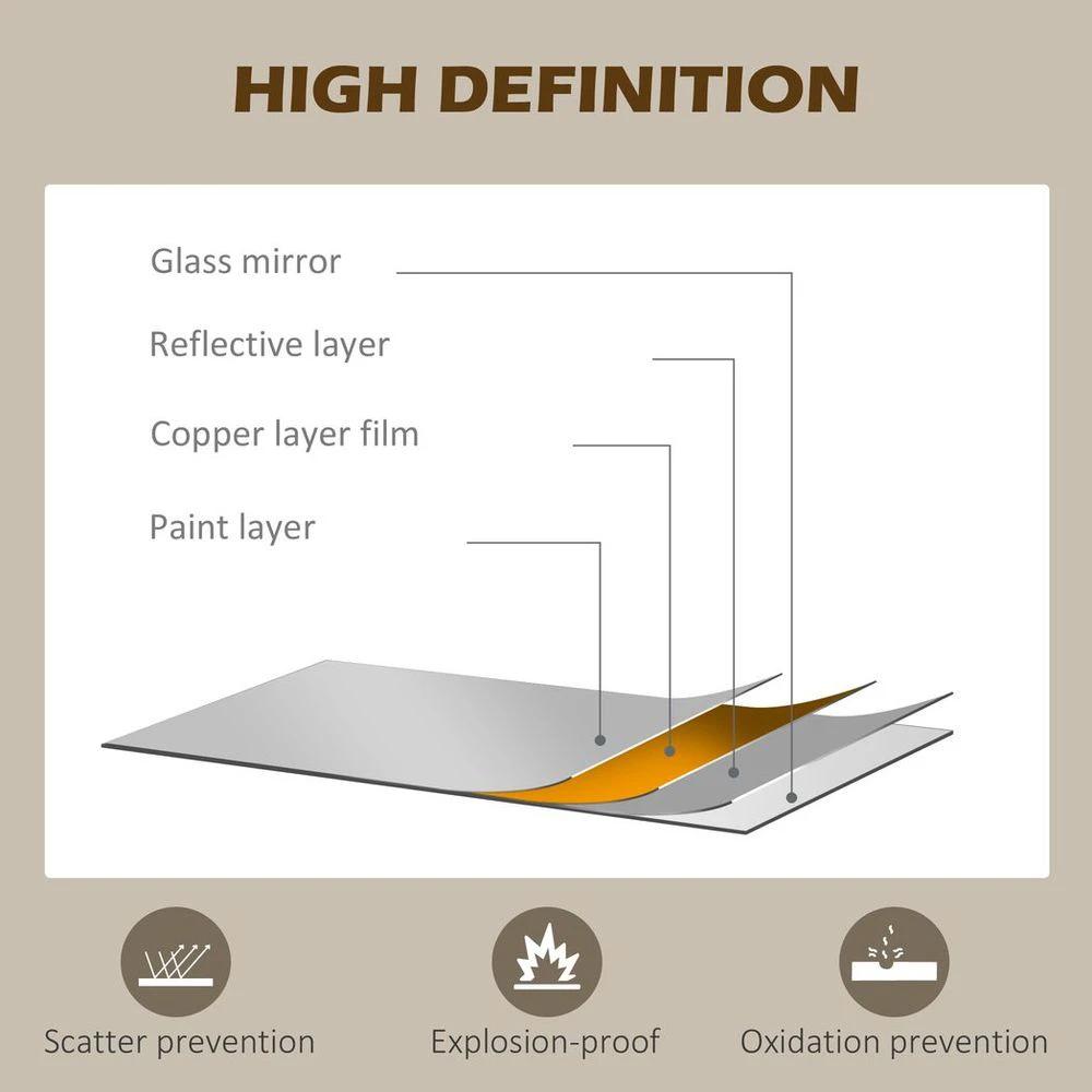 HOMCOM HOMCOM Wall Mirror for Living Room Bedroom, 61 cm Circle Bathroom Mirror, Black - Mirror