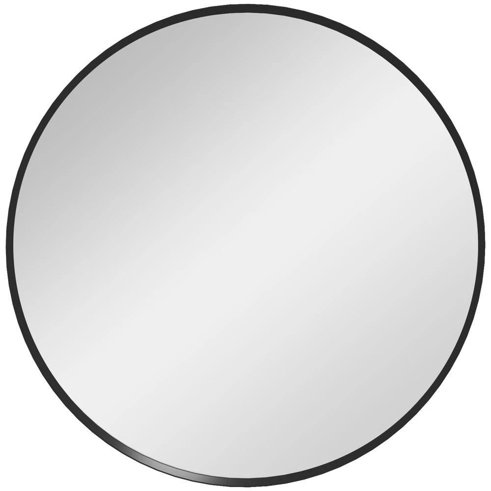HOMCOM HOMCOM Wall Mirror for Living Room Bedroom, 61 cm Circle Bathroom Mirror, Black - Mirror