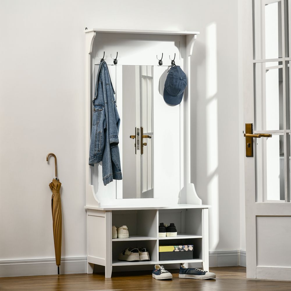 Mirror Cabinet, 80Lx40Wx170H cm-White - Mirror from HOMCOM