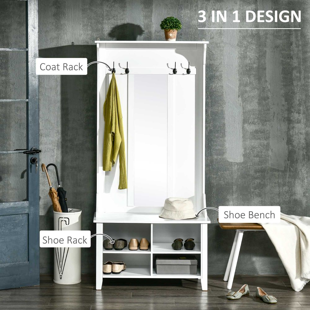 Mirror Cabinet, 80Lx40Wx170H cm-White - Mirror from HOMCOM