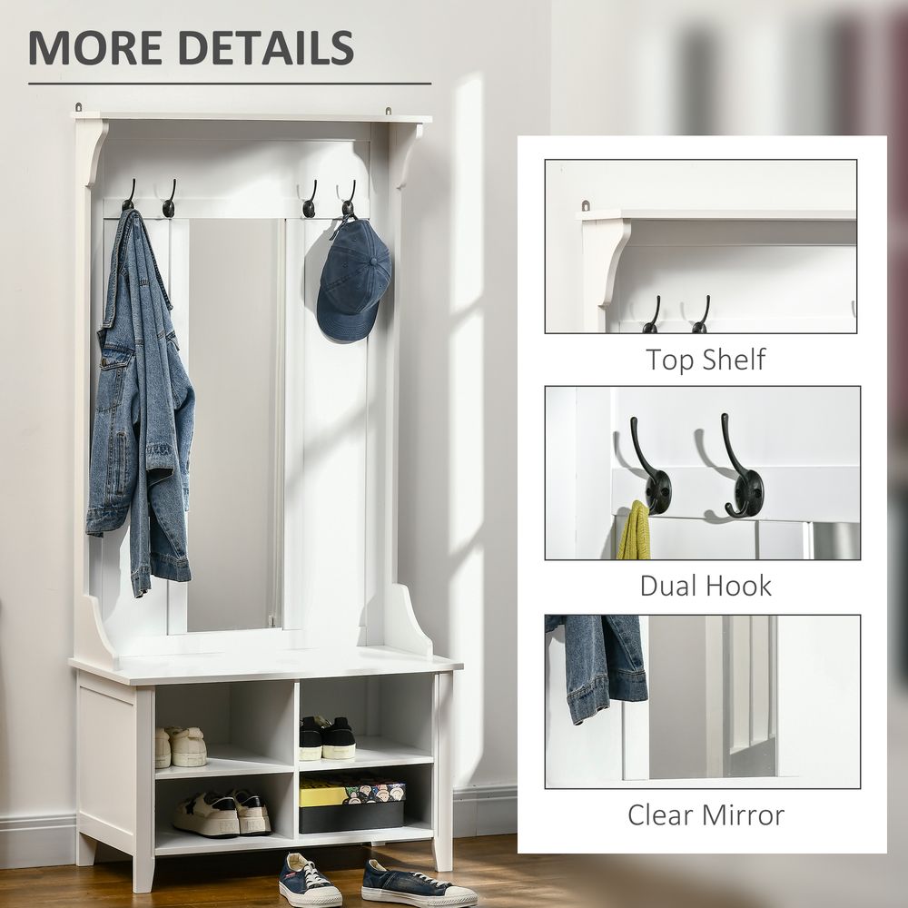 Mirror Cabinet, 80Lx40Wx170H cm-White - Mirror from HOMCOM
