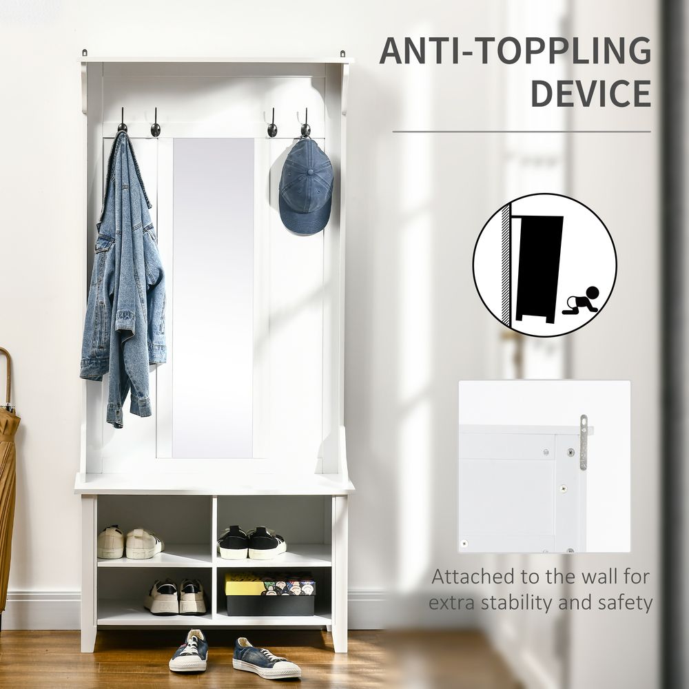 Mirror Cabinet, 80Lx40Wx170H cm-White - Mirror from HOMCOM