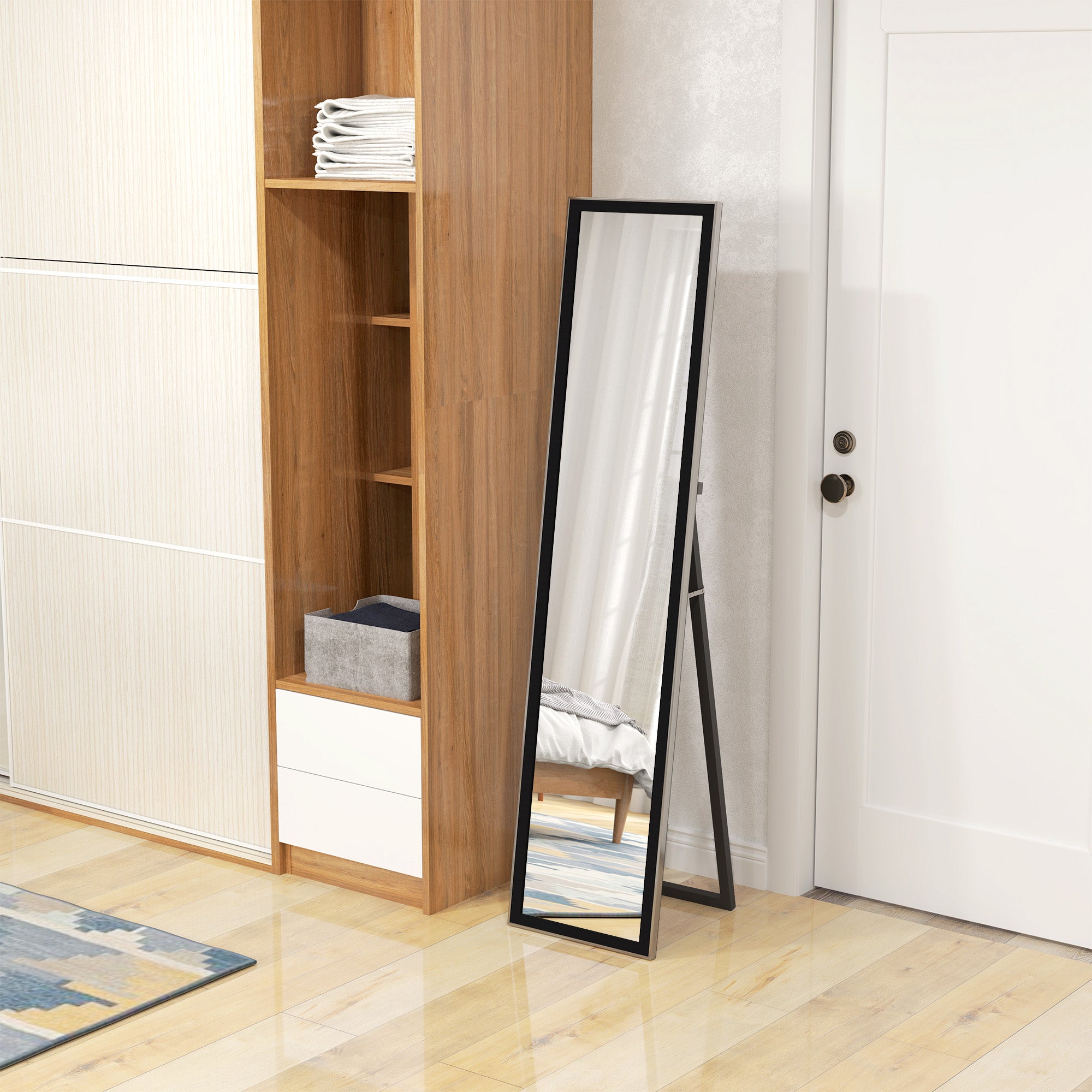 HOMCOM Floor Mirror Wall Mounted Leaning Standing Mirror 37 x 157cm - Mirror from HOMCOM
