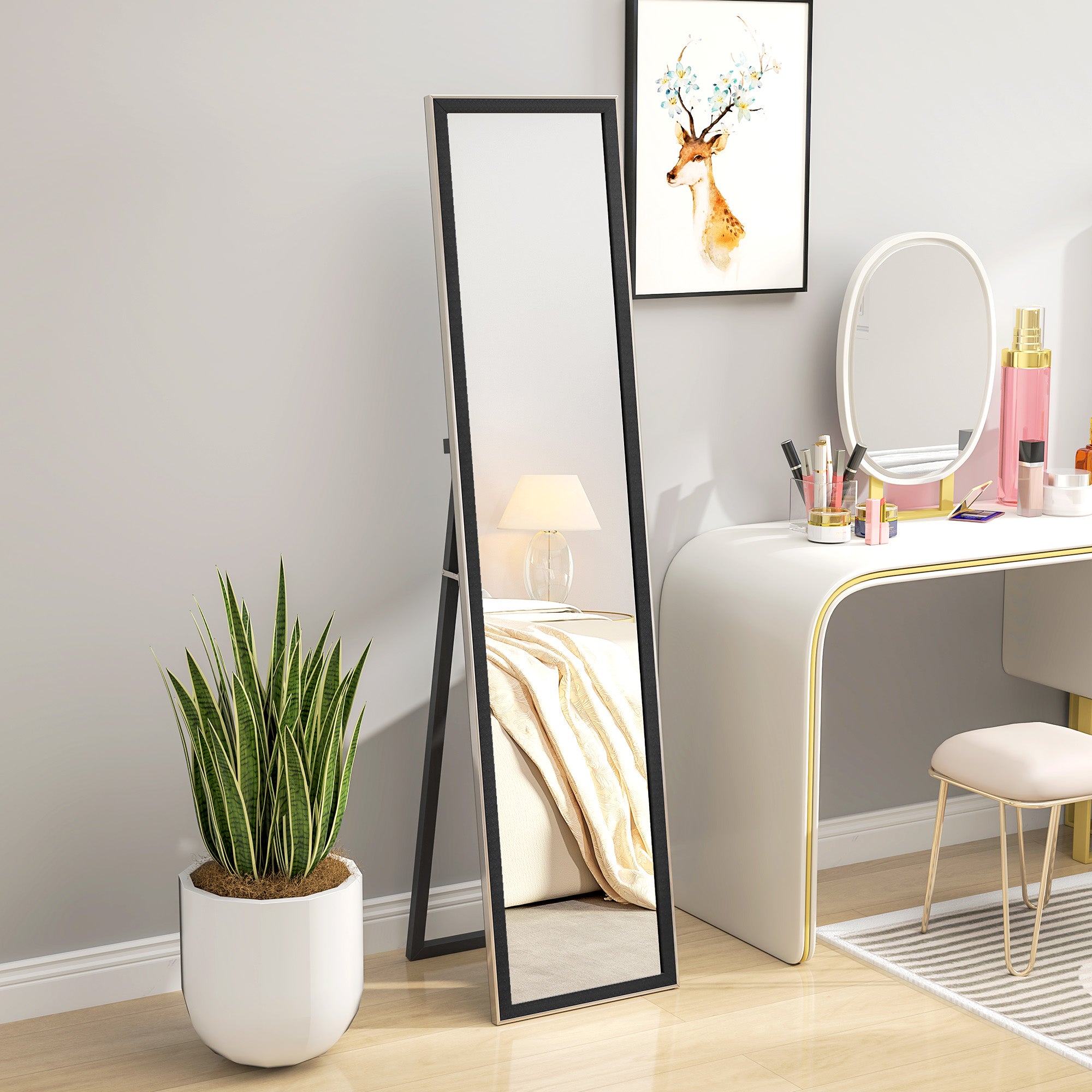 HOMCOM Floor Mirror Wall Mounted Leaning Standing Mirror 37 x 157cm - Mirror from HOMCOM