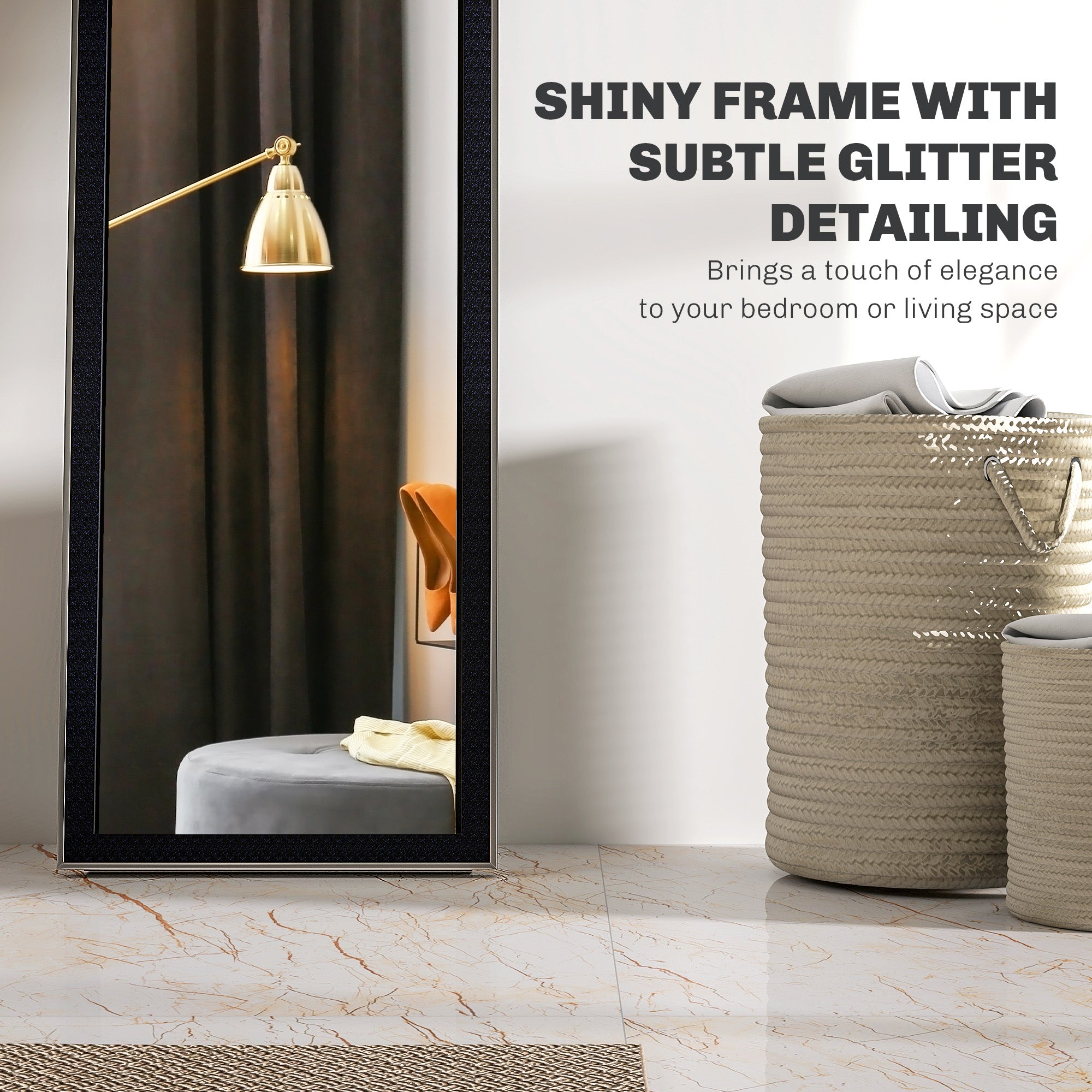 HOMCOM Floor Mirror Wall Mounted Leaning Standing Mirror 37 x 157cm - Mirror from HOMCOM