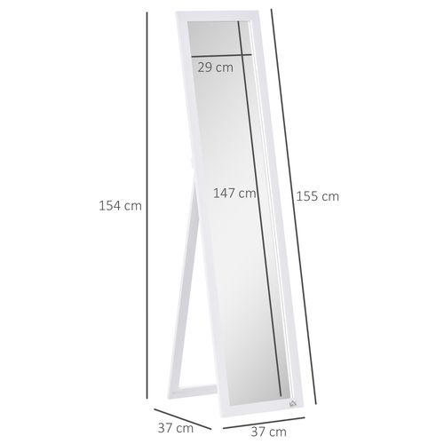 HOMCOM Full Length Mirror, Floor Standing or Wall-Mounted Long Mirror - Mirror from HOMCOM