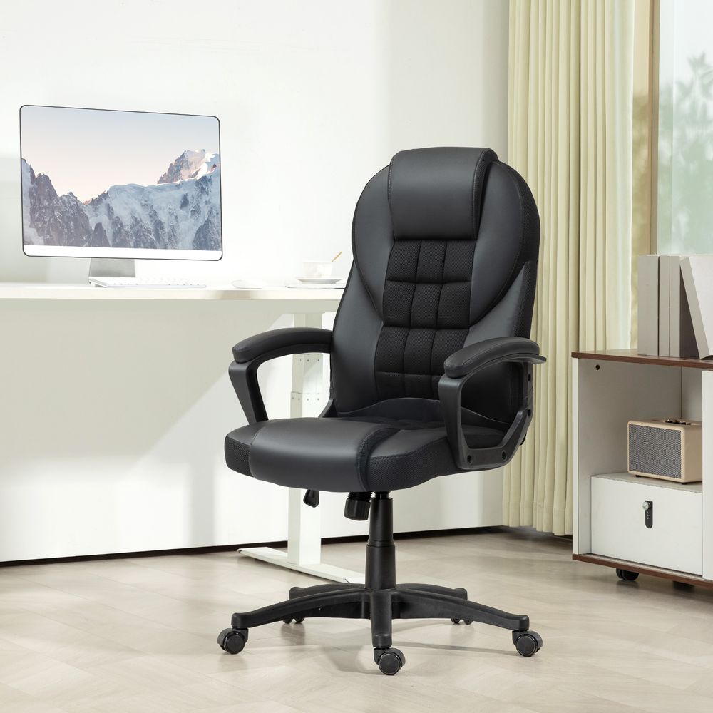 HOMCOM Executive Office Chair High Back Computer Chair with Armrests - Office Chair from HOMCOM