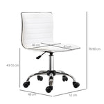 Armless Mid-Back Adjustable Office Chair  360 Swivel Ergonomic White HOMCOM - Office Chair from HOMCOM