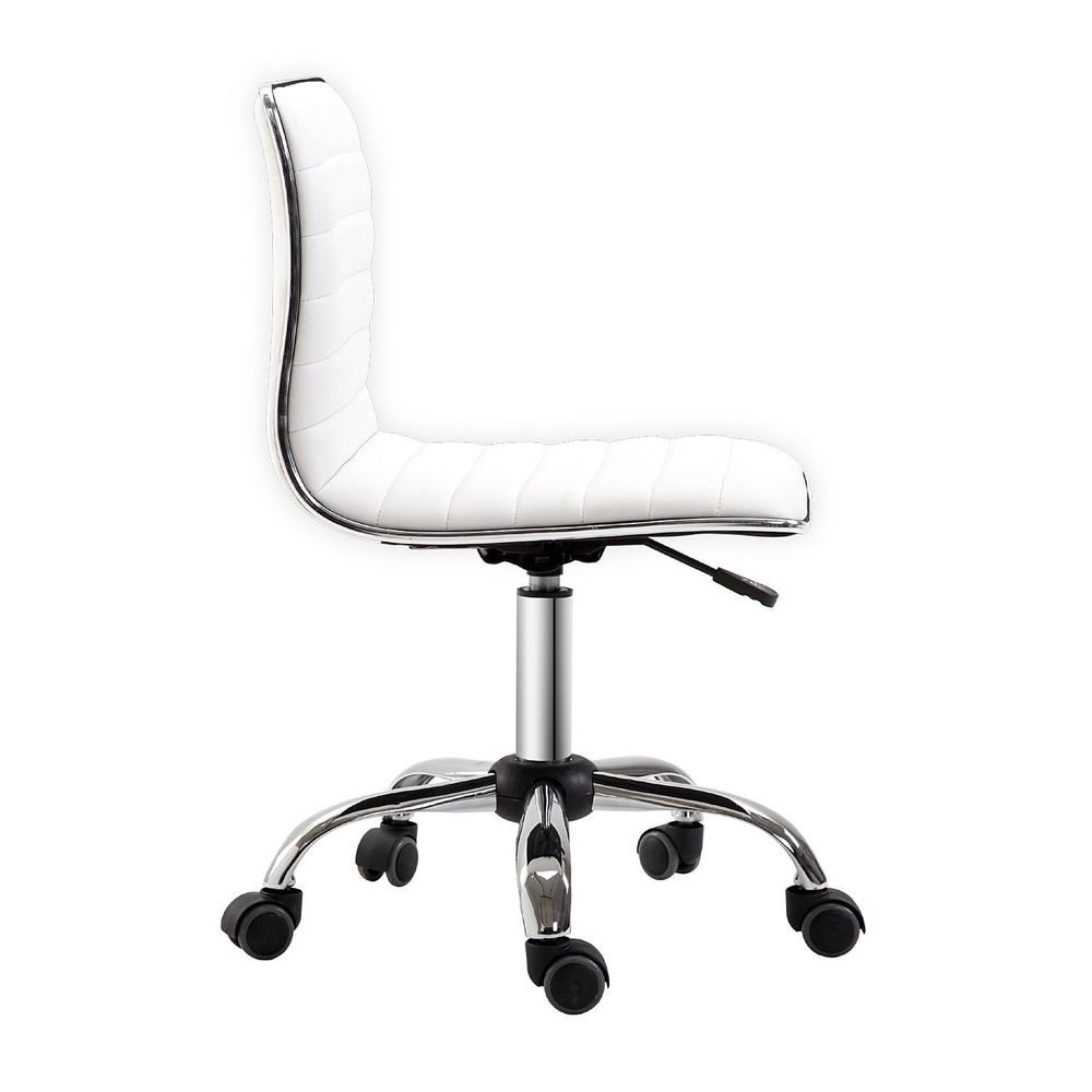 Armless Mid-Back Adjustable Office Chair  360 Swivel Ergonomic White HOMCOM - Office Chair from HOMCOM
