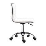 Armless Mid-Back Adjustable Office Chair  360 Swivel Ergonomic White HOMCOM - Office Chair from HOMCOM