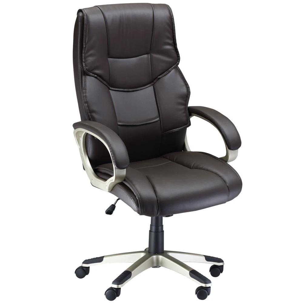 Executive Computer Office Desk Chair High Back Faux Leather Swivel Chair Brown by HOMCOM