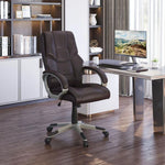 Executive Computer Office Desk Chair High Back Faux Leather Swivel Chair Brown by HOMCOM