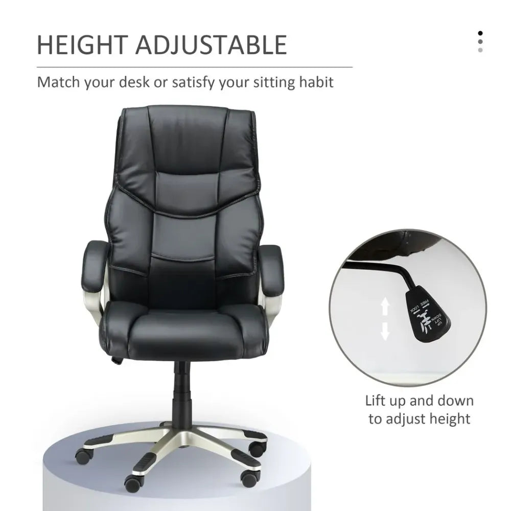 Executive Computer Office Desk Chair PU Leather Swivel Chairs High Back - Office Chair from HOMCOM