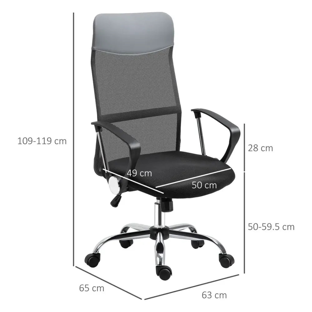 Executive Office Chair High Back Mesh Chair Seat Office Desk Chairs, Black - Office Chair from HOMCOM