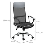 HOMCOM Executive Office Chair High Back Mesh Chair Seat Office Desk Chairs, Black - Office Chair