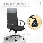 HOMCOM Executive Office Chair High Back Mesh Chair Seat Office Desk Chairs, Black - Office Chair