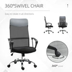 HOMCOM Executive Office Chair High Back Mesh Chair Seat Office Desk Chairs, Black - Office Chair