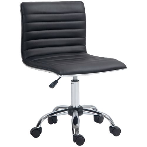 HOMCOM Armless Mid-Back Adjustable Office Chair with 360 Swivel Black - Office Chair from HOMCOM