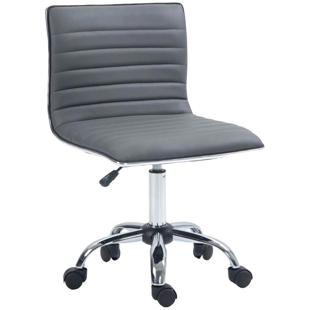 HOMCOM HOMCOM Armless Mid-Back Adjustable Office Chair with 360 Swivel Dark Grey - Office Chair