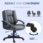HOMCOM HOMCOM Faux Leather Home Office Chair Mid Back Desk Chair with Arms Dark Grey - Office Chair