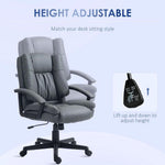 HOMCOM HOMCOM Faux Leather Home Office Chair Mid Back Desk Chair with Arms Dark Grey - Office Chair