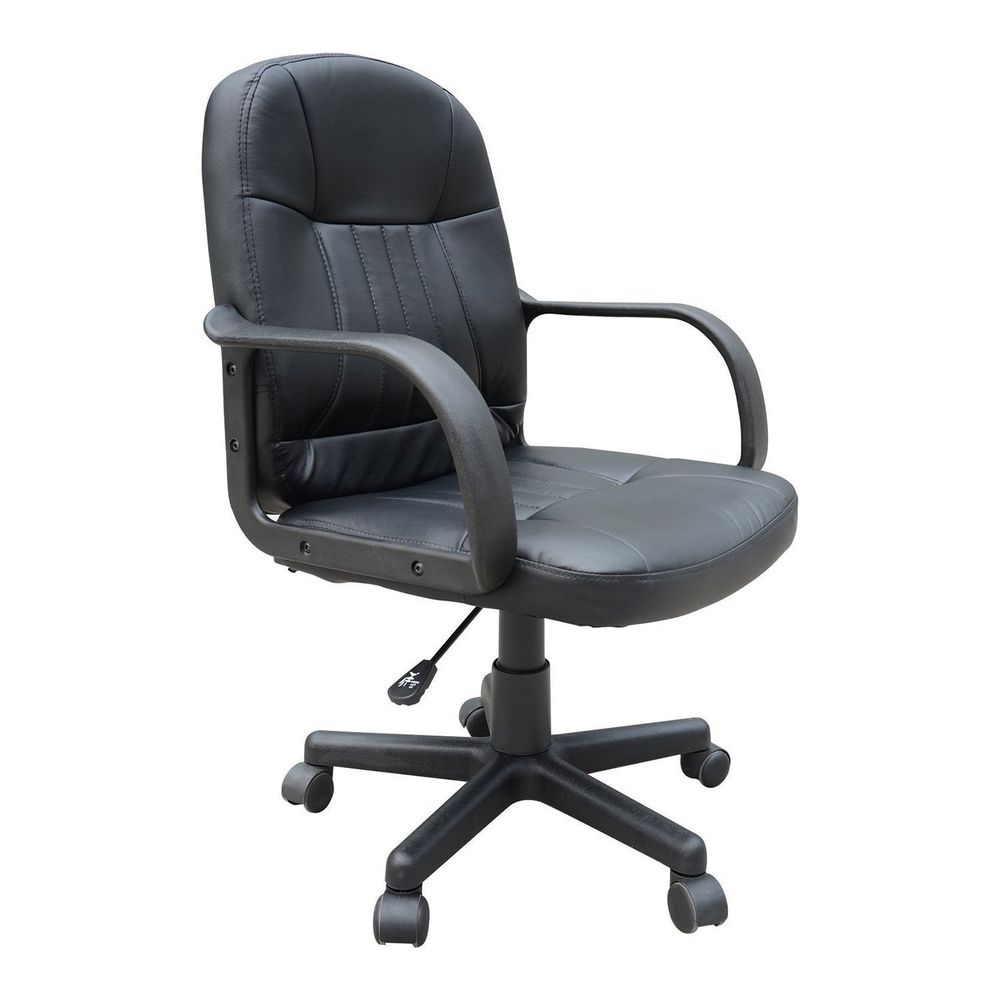 HOMCOM Swivel Executive Office Chair PU Leather Computer Desk Chair Office Furniture Gaming Seater - Black - Office Chair from HOMCOM