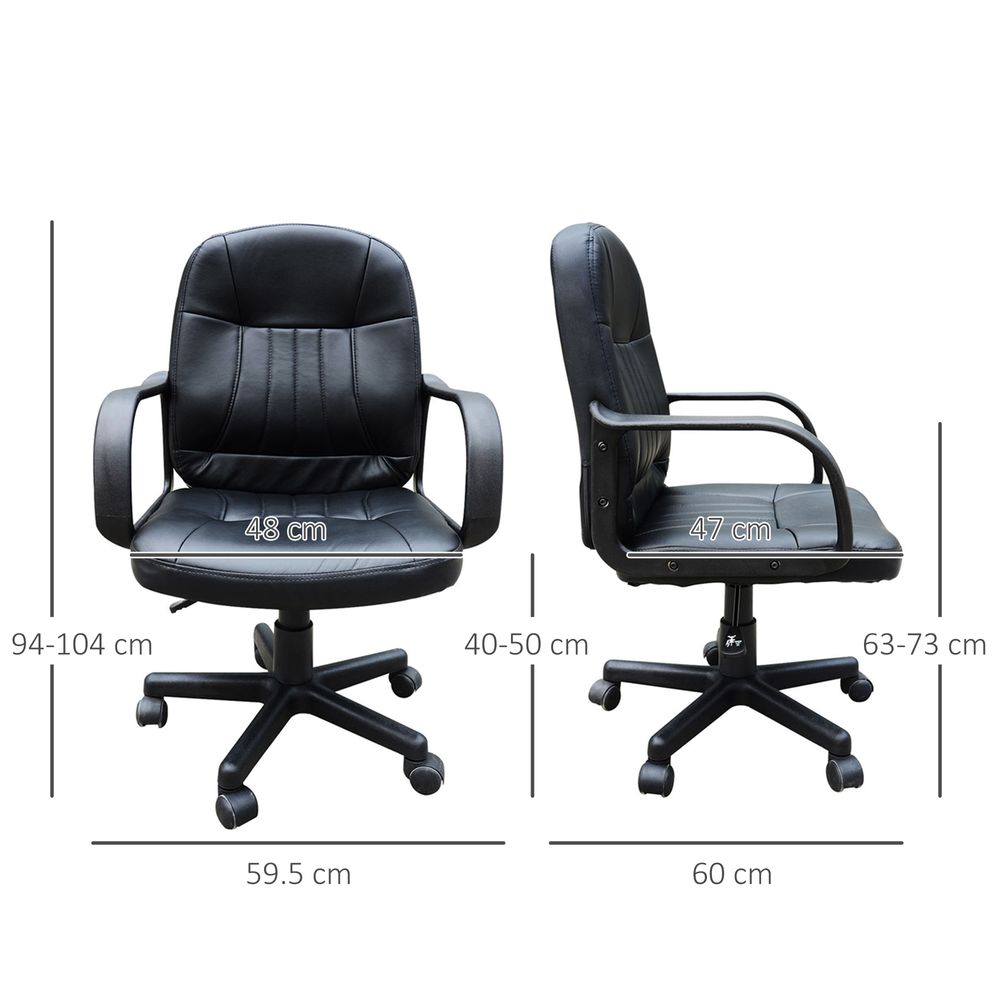 HOMCOM Swivel Executive Office Chair PU Leather Computer Desk Chair Office Furniture Gaming Seater - Black - Office Chair from HOMCOM