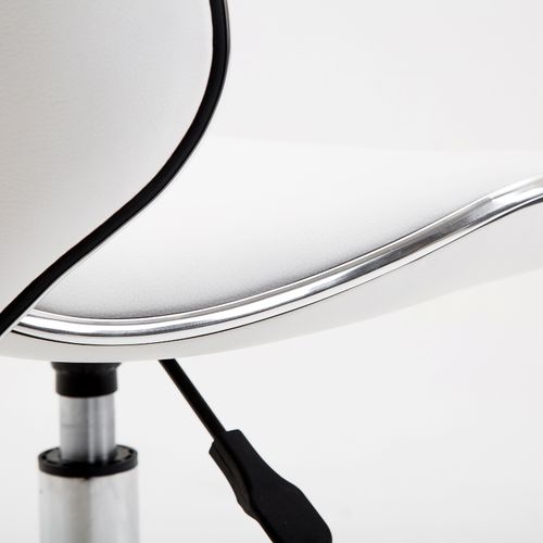 Office Chair Beauty Salon Rolling Technician Stool Chair Low Back White HOMCOM - Office Chair from HOMCOM