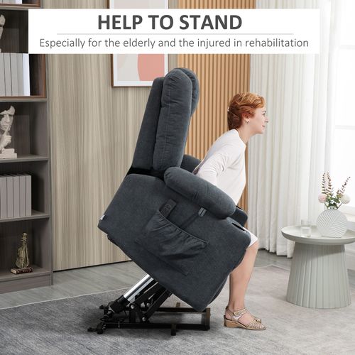 Riser and Recliner Chair w/ Remote, Lift Chair for the Elderly, Grey - Office Chair from HOMCOM