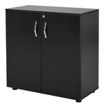 2-Tier Locking Office Storage Cabinet File Organisation w/ 2 Keys Black HOMCOM - Office Storage from HOMCOM