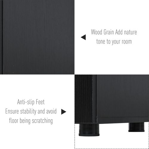 2-Tier Locking Office Storage Cabinet File Organisation w/ 2 Keys Black HOMCOM - Office Storage from HOMCOM